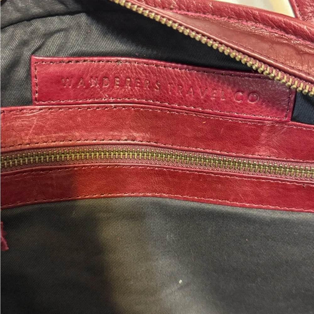 WanderersTravel Co. Sofia Woven Burgundy Leather Satchel ECU! - Picture 8 of 15